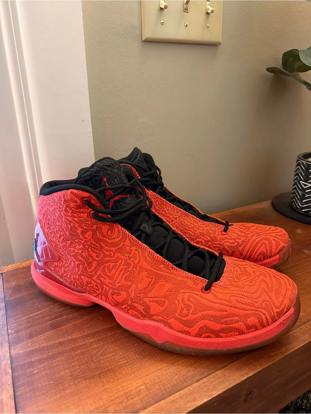 Air Jordan Super.Fly 4 JCRD Gym Red Black Basketball Shoes Men's 14